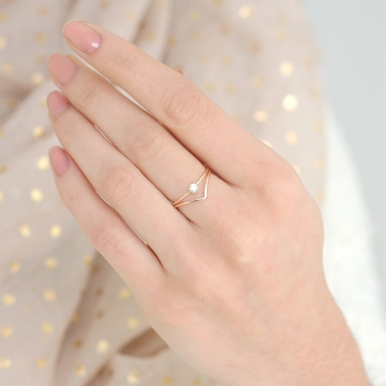 gold filled stacking ring handmade UK Seller Black spinel ring 14k gold ring