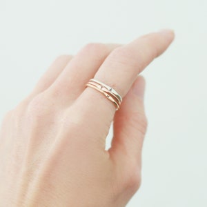 personalized initial ring. stack ring. letter ring. SILVER, GOLD or ROSE gold filled. sterling silver. minimalist ring. 1.3mm band. image 9