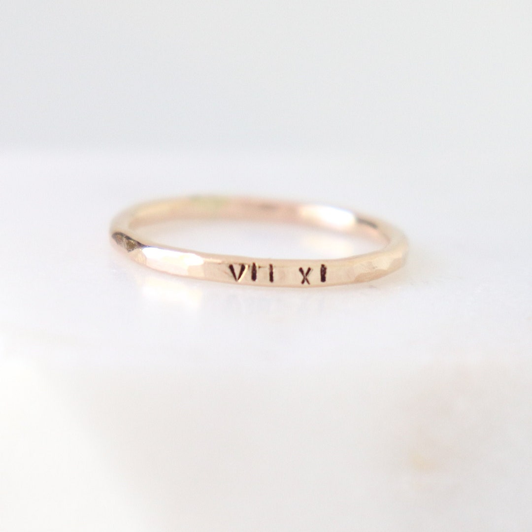Buy Roman Numeral Ring 14K Gold Plated Ring silver/ Rose Gold Plated  Couple's Ring Custom Band Engagement Ring Promise Ring Online in India -  Etsy
