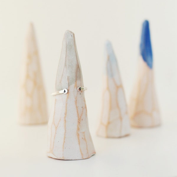 ring holder. ceramic ring cone. geometric mountain peak. ring dish. ring display. engagement idea. wedding ring holder. jewelry organization