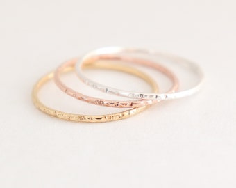 stack ring. GOLD or SILVER stacking band. ONE. gold filled thin stack ring. stardust skinny stacking ring. 14k gold filled stackable ring.