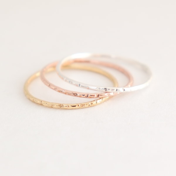 stack ring. GOLD or SILVER stacking band. ONE. gold filled thin stack ring. stardust skinny stacking ring. 14k gold filled stackable ring.