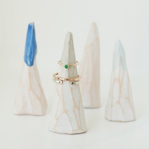 ring holder. ceramic ring cone. geometric mountain peak. ring dish. ring display. engagement idea. wedding ring holder. jewelry organization image 5