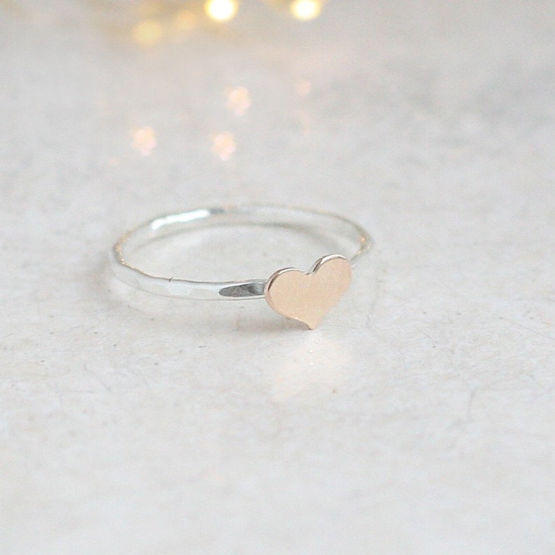 Heart Ring. Stackable Heart Ring. Tiny Heart Ring in Sterling | Etsy