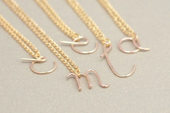 Paradise Jewelers Cursive C Initial Solid 14k Yellow Gold Letter Pendant