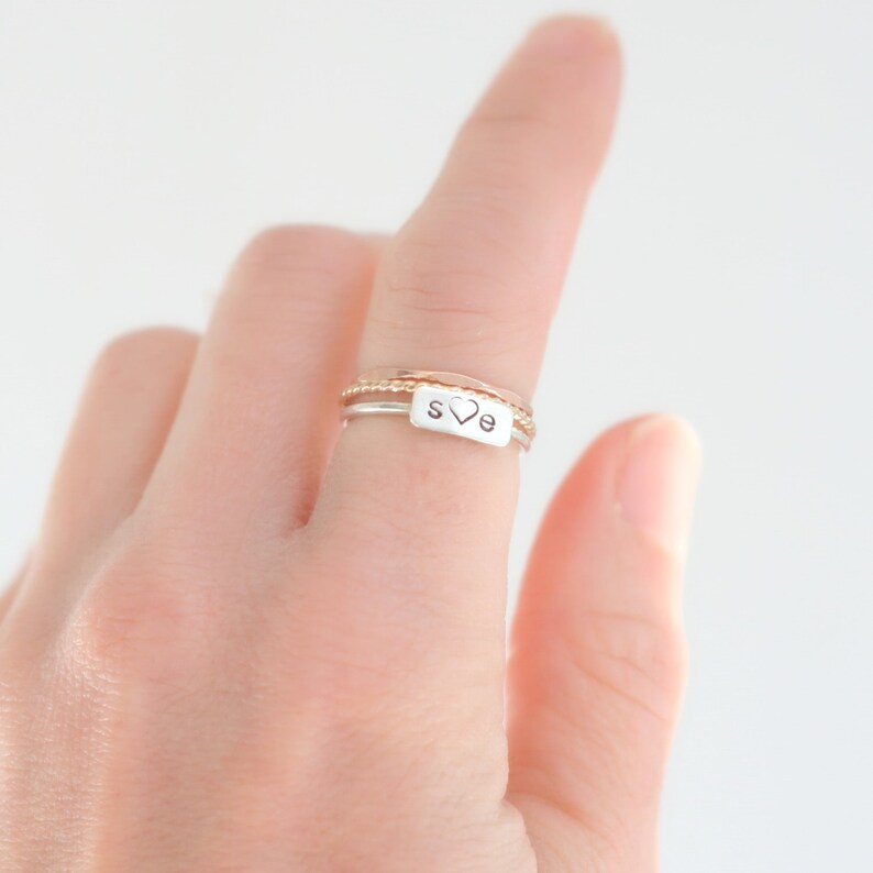 Personalized Ring. Name Ring. Silver Bar Name Ring. Etsy