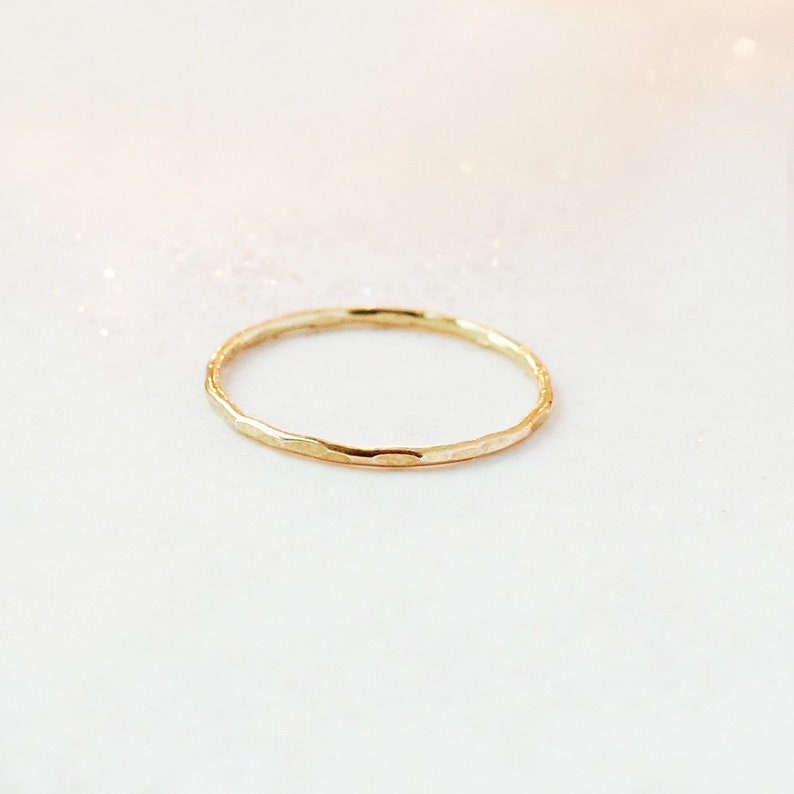 GOLD stacking ring. PEBBLED 14k gold filled band. ONE stackable gold ring band. wedding ring. minimalist stacking ring. gift for her. 14k Gold Fill