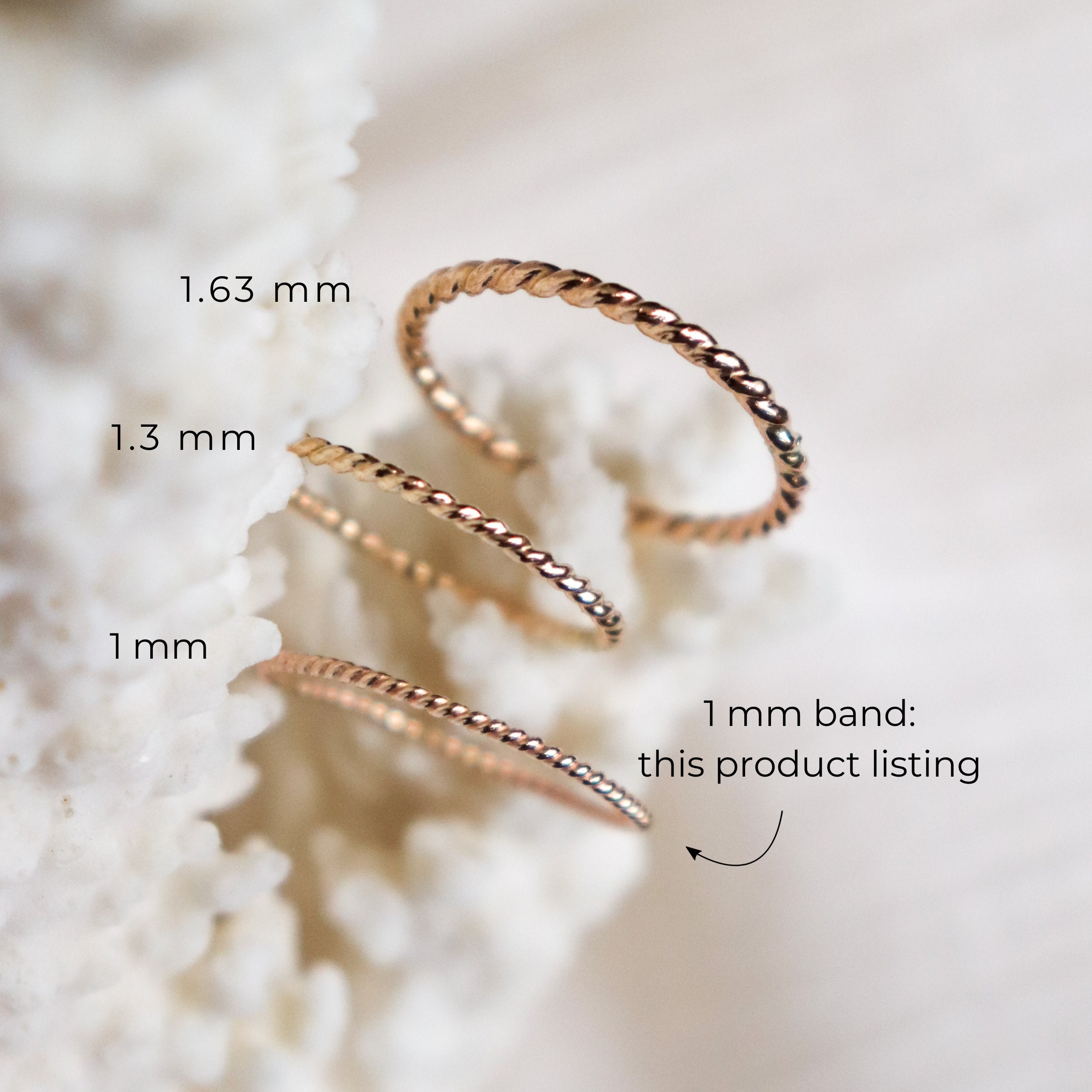 925 Sterling Silber Verdrehter Stapelring – Dünn, Als Finger