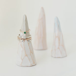 ring holder. ceramic ring cone. geometric mountain peak. ring dish. ring display. engagement idea. wedding ring holder. jewelry organization image 2