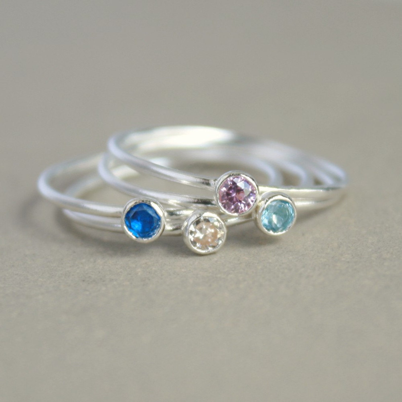 stackable birthstone rings for women