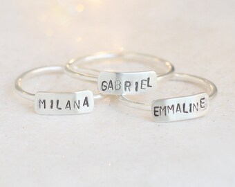 personalized ring. name ring. silver bar name ring. mother's ring. inspirational ring. initial ring. monogram ring. best friends ring. gift.