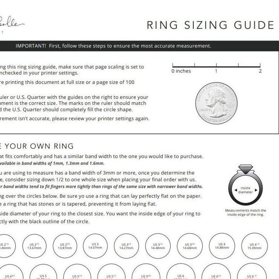 International Ring Size Chart – Miki Jewellery
