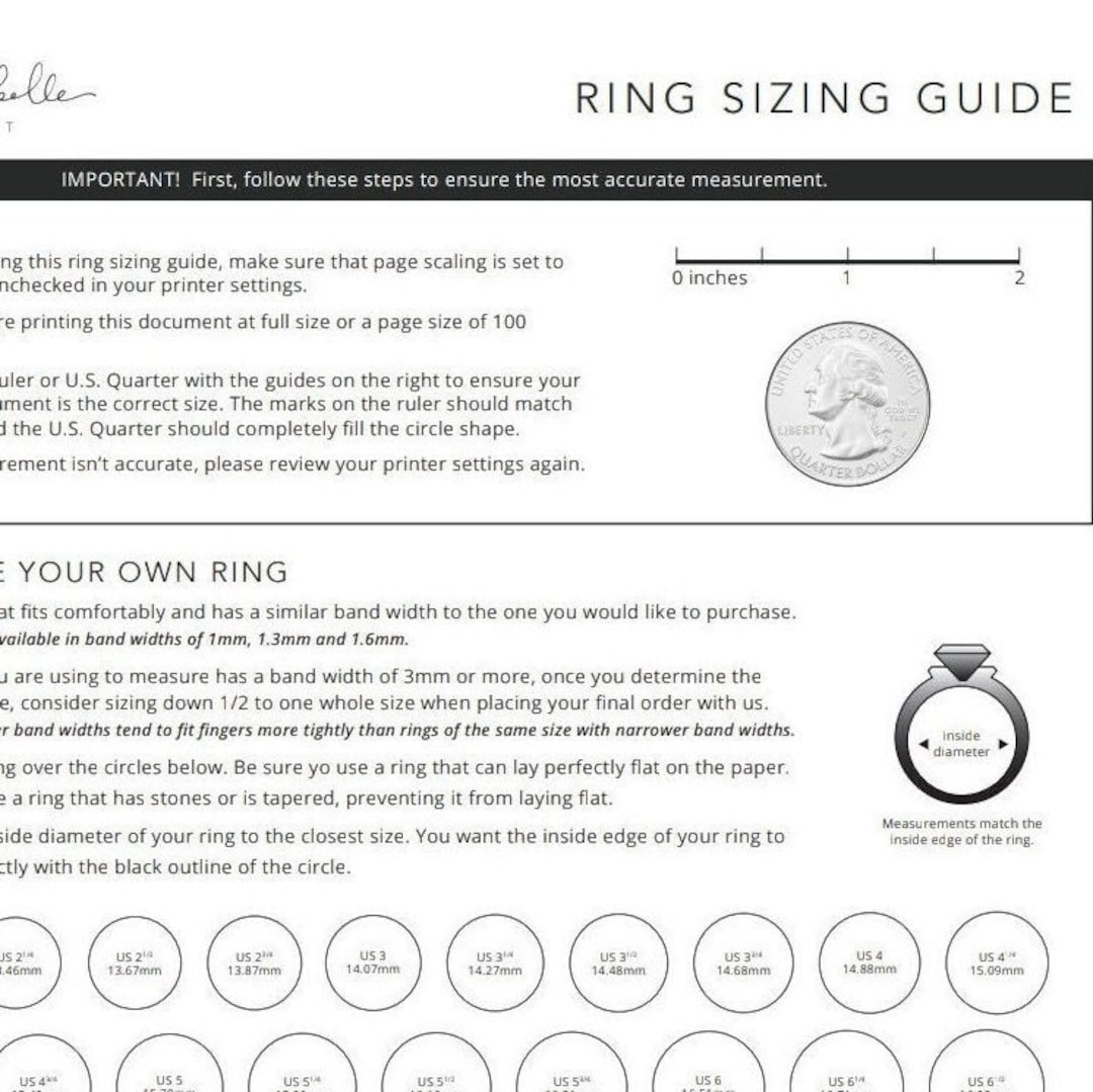 International Ring Size Chart – Miki Jewellery