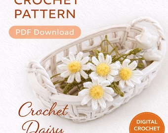 Crochet Daisy Pattern: Amigurumi Chamomile Flower Bouquet (PDF Pattern)
