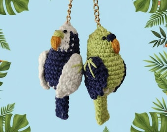 Crochet pattern of a budgie PDF Amigurumi parrot / bird / keychain / PDF Tutorial in English