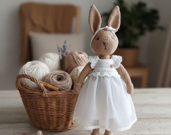 Crochet Bunny Doll Pattern | Amigurumi Rabbit with Dress (PDF Pattern)