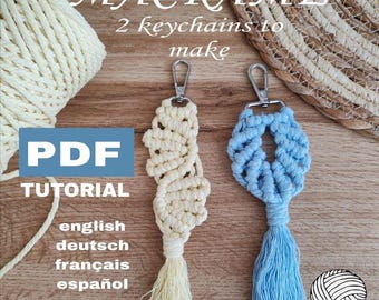 Schema fai da te per portachiavi in macramè: tutorial per principianti (download PDF)