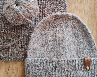 Knitting Pattern – Classic Women’s Multicolor Beanie |  Unisex Winter Knit | PDF Pattern