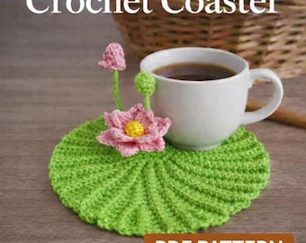 Water Lily Crochet Coaster | Floral Tea Pattern (PDF Format)