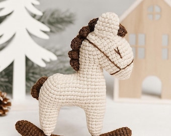 Crochet Rocking Horse Pattern: Amigurumi Toy, Ornament (PDF)
