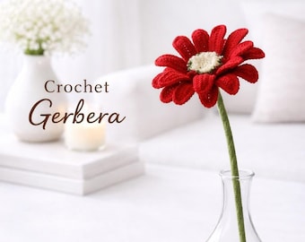Crochet Gerbera Daisy Pattern: Realistic Flower PDF Tutorial (2.0mm Hook)