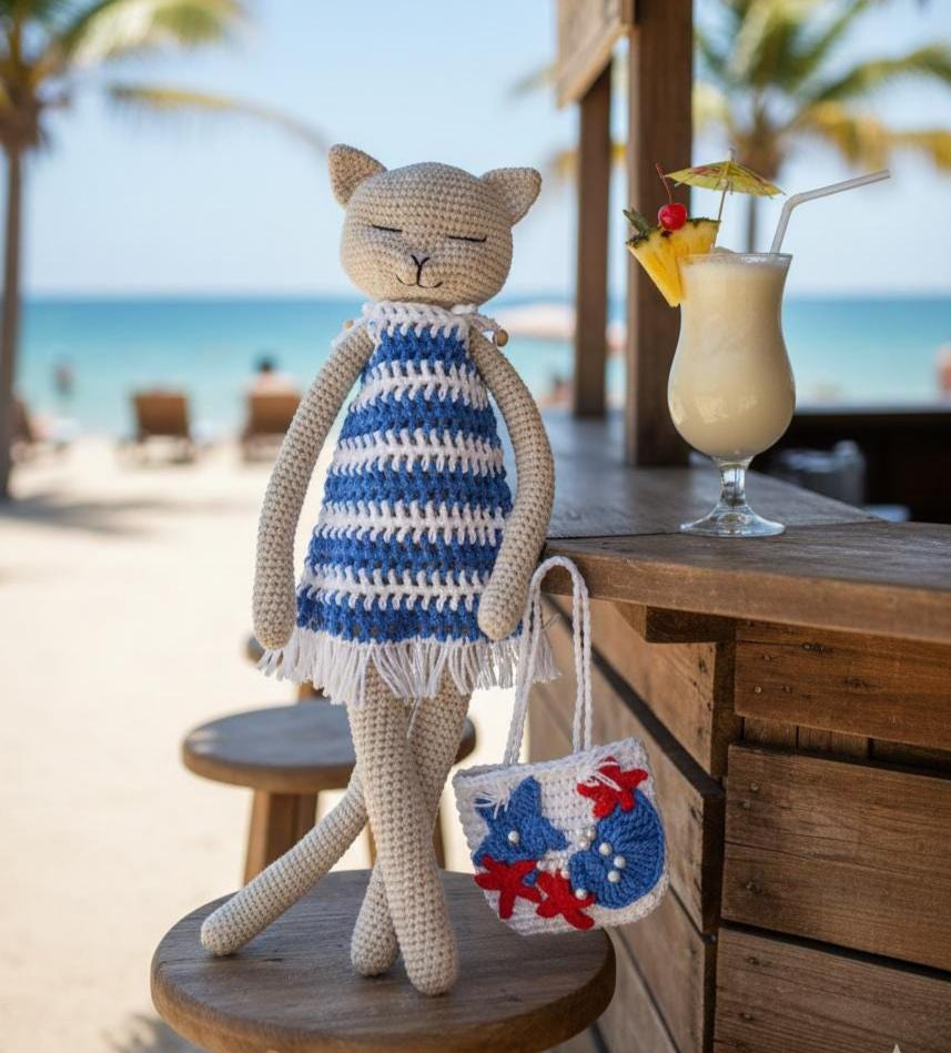 Crochet Cat Pattern: Mia Amigurumi Doll With Dress & Swimsuit (PDF) - Etsy