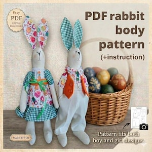 Bunny Rabbit Sewing Pattern: Handmade Rag Doll PDF (English)
