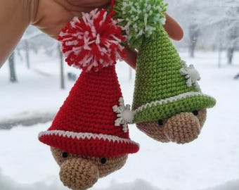 Crochet Christmas Gnome Ornament Pattern | Easy Amigurumi Holiday Decoration | Beginner Friendly