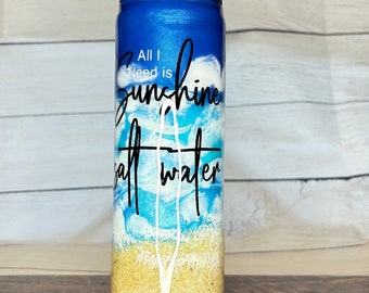 Ocean Resin Covered Stainless Steel Water Bottle