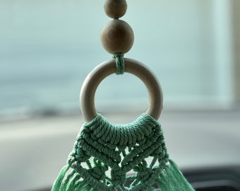 Mint Macramé car diffuser-car freshener-essential oils-boho style decor (Oil NOT included)