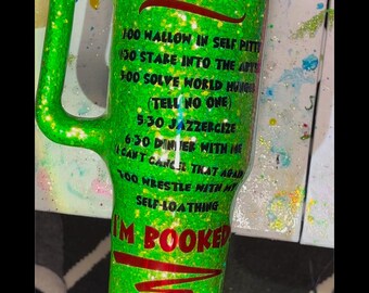 Grinch “Schedule” - 6 Days Processing Time - Custom Glow in the Dark Resin Tumbler - Made to order!!