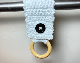 Kitchen Towel Holder (White with brown ring)