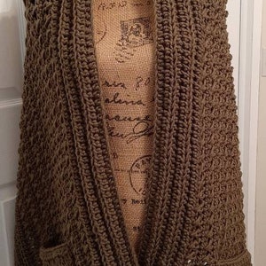 Hand crocheted warm pocket shawl with pockets woman teens fringe or no fringe choice of colors unique design made to order image 1