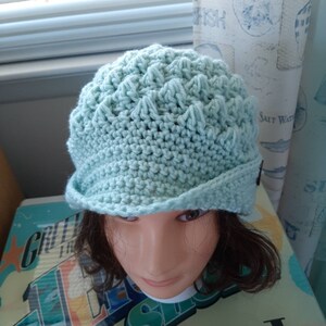 Peaked folded brim hat, buttoned sides, several colors available ready to ship, made to order, warm and trendy image 5