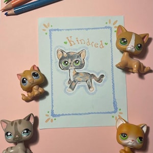 Encargo de arte tradicional personalizado de Littlest Pet Shop de LPS: dibujo a lápiz de color sobre cartulina