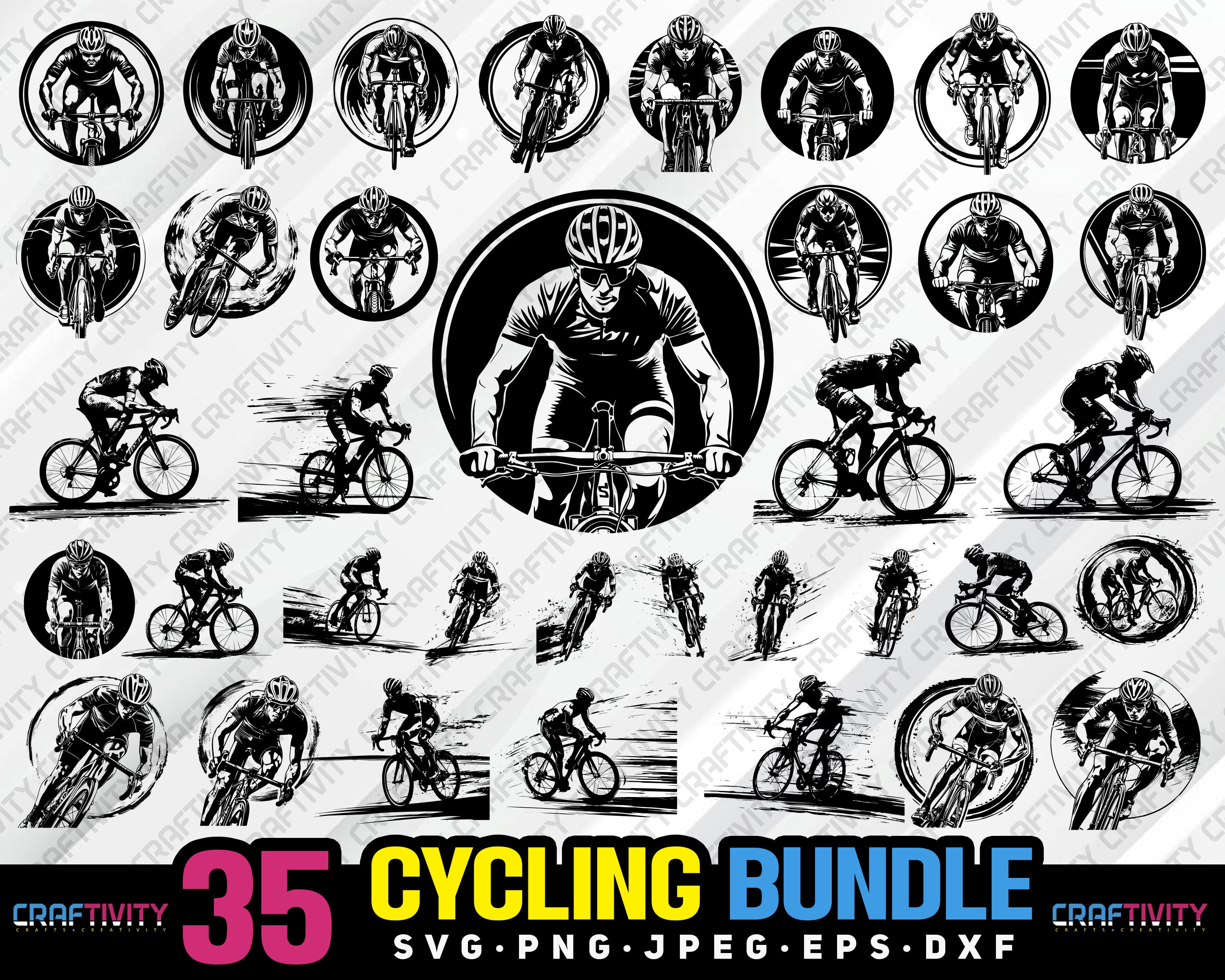 Cycling Clipart Vector Bundle (svg, Png, Jpg, Eps, Dxf) - Etsy