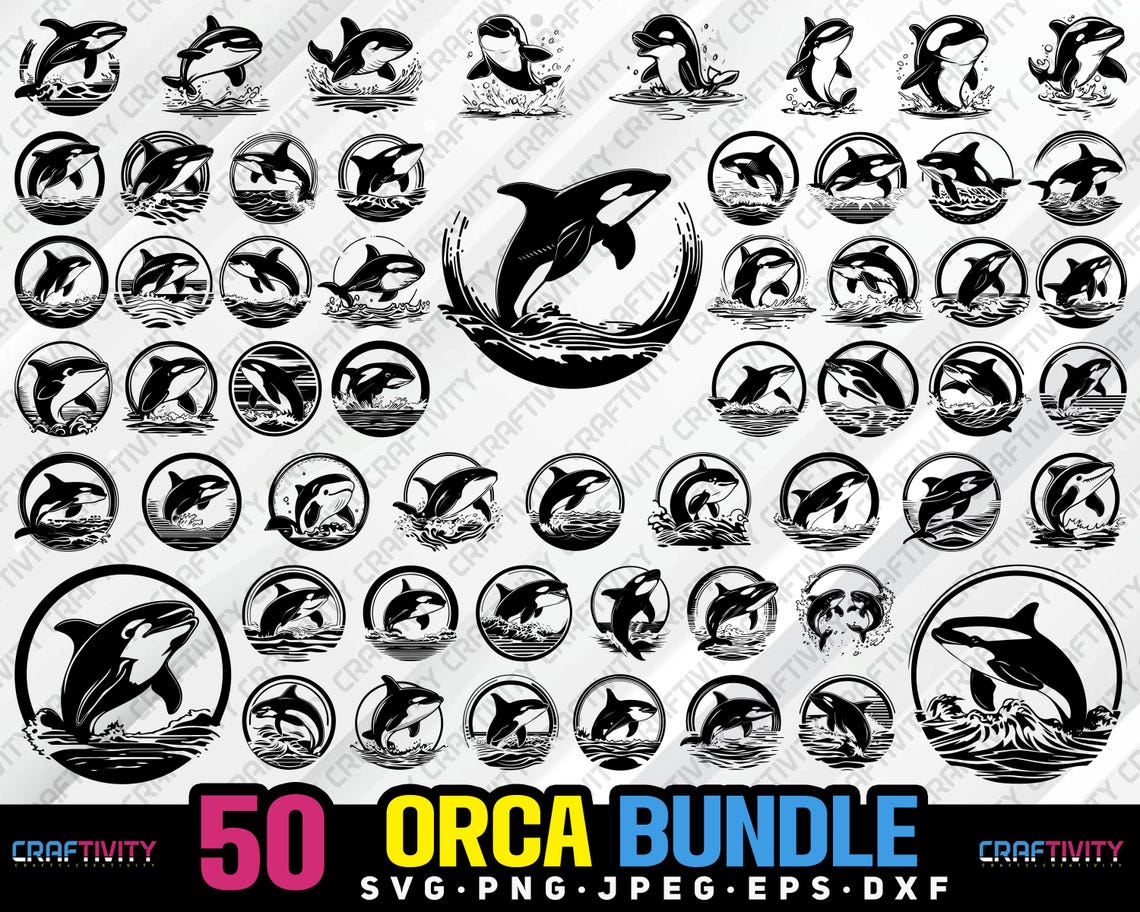 Orca Clipart Vector Bundle, Sea Whale SVG PNG (digital Download) - Etsy