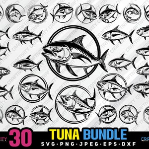 tuna bundle svg png jpeg eps dxf bundle silhouette clipart cricut vector commercial use custom tuna bundle tuna fish vector tuna fishing svg