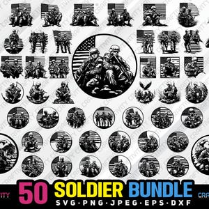 usa soldier bundle svg png jpg eps dxf bundle silhouette clipart cricut vector commercial use custom soldier special force soldier usa flag