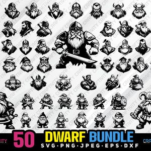 dwerg bundel svg png jpeg eps dxf bundel silhouet clipart cricut vector commercieel gebruik aangepaste dwerg krijger dwerg vector dwerg laser dxf