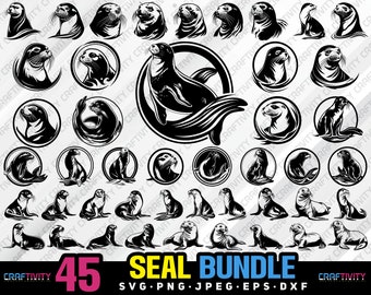 Seal Clipart Vector Bundle (svg, png, jpg, eps, dxf)