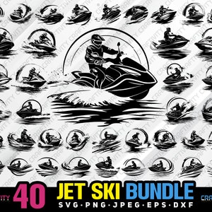 jet ski bundle svg png jpeg eps dxf bundle silhouette clipart cricut vector commercial use custom jet ski sport bundle jetski water activity