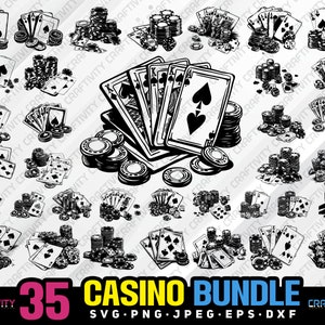 casino bundel svg png jpeg eps dxf bundel silhouet clipart cricut vector commercieel gebruik aangepaste casino pokerkaart casino poker svg bundel