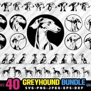 greyhound bundle svg png jpeg eps dxf bundle silhouette clipart cricut vector commercial use custom greyhound dog bundle greyhound dog svg