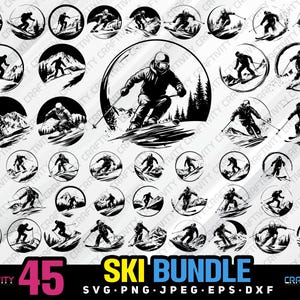 Ski-Bundle: Silhouette, Vektorgrafik (svg, png, jpg, eps, dxf)