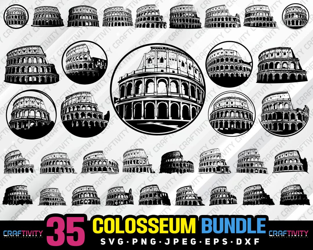 Colosseum Vector Bundle, Engrave, Silhouette, Cricut (digital Download ...