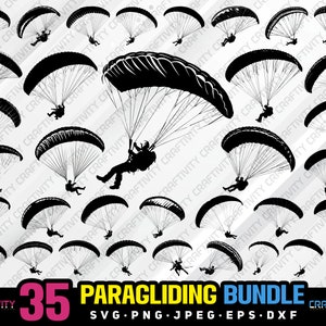 Paragliding Clipart Bundle: Sports Vector Graphics (Digital Download)