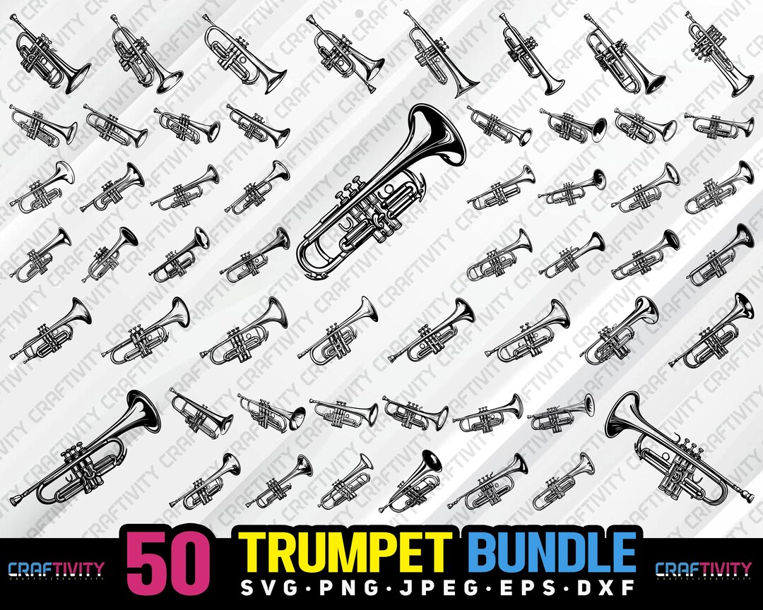 Trumpet Clipart Bundle, Silhouette Vector (svg, Png, Jpg, Eps, Dxf) - Etsy
