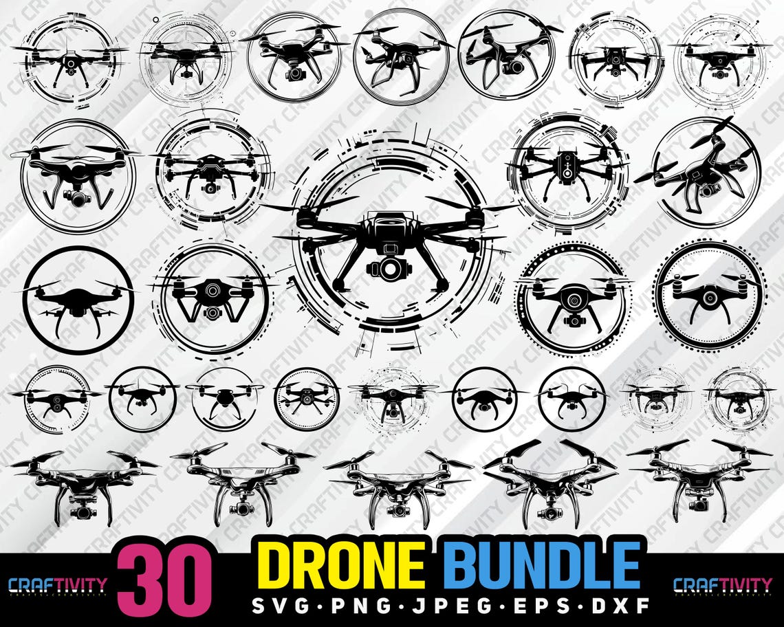 Drone Vector Clipart Bundle (svg, Png, Jpg, Eps, Dxf) - Etsy