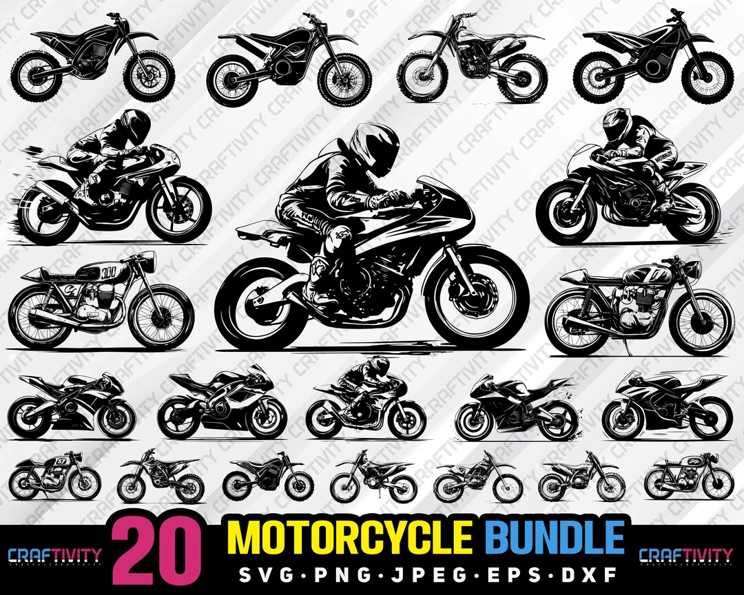 Motorcycle Keepsake Vector Motorcycle Vector Bundle, Clipart (svg, Png, Jpeg, Eps, Dxf ...